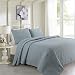Produktbild mixinni® Bettüberwurf 100% Baumwolle Stil Einfärbig Farbe mit Stickerei Druckdessiniert Quilt (Enthält keine Kissenbezüge) Blau 240*260(CM)