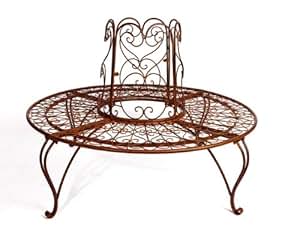 Amazon.de: KUHEIGA Stabile Baumbank Rundbank Metallbank Eisenbank Bank