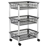 axentia Rollwagen3 Plastikkörbe 40 x 29 x 62 cm, keine Farbauswahl möglich, 235099 - 6