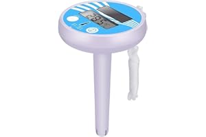 Solar Power Swimming Pool Thermometer, Floating Pool Thermometer, Easy to Read & Shatter Resistant Thermometer for All Outdoor/Indoor Swimming Pools, Spas, Hot Tubs & Ponds