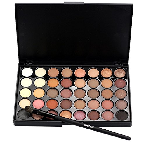 Eyeshadow Brush Set,Malloom Cosmetic Matte Eyeshadow Cream Makeup Palette Shimmer Set 40 Color+ Brush Set (A)