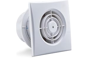 HUGOOME Ventilateur extracteur d'air 100 mm 12 W 130 m³/h avec clapet anti-retour, fenêtre et montage mural Ventilateur pour cuisine, salle de bains, serre, garage -4"