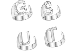 JHIALG G U T S Rings, Letters Opening Hollow Initials Name Finger Rings, Inspired Singer For Women G Fans Jewelry Girls, Album