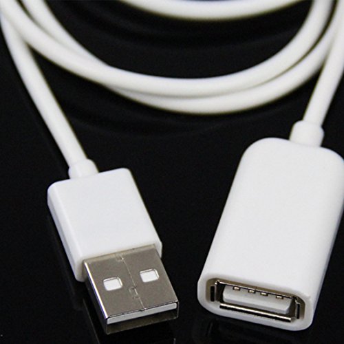 Weiße PVC Metall USB Stecker auf Buchse Verlängerung Adapter Kabel Schnur 1M für PC Laptop - 4