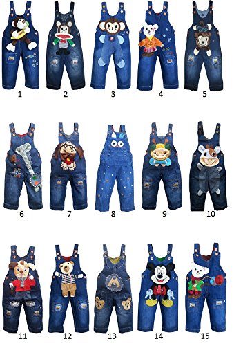 baby toddler boy girl unisex denim dungarees jeans playsuit 6-12 12-18 18-24 NEW (18-24 months, 1)