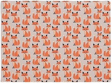 Robertoss Woodland Fox Cute Retro Whimsical Hipster Foxes Doormat Decor Doormat Washable Indoor/Outdoor Decor Rubber Doormats 16" x 24"