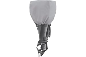 FCOUIID Coco Bâche de Protection pour Moteur Hors-Bord, 600D Robuste, imperméable, Universelle, pour remorque, Mercury, Yamaha, Suzuki, Evinrude. Gris.