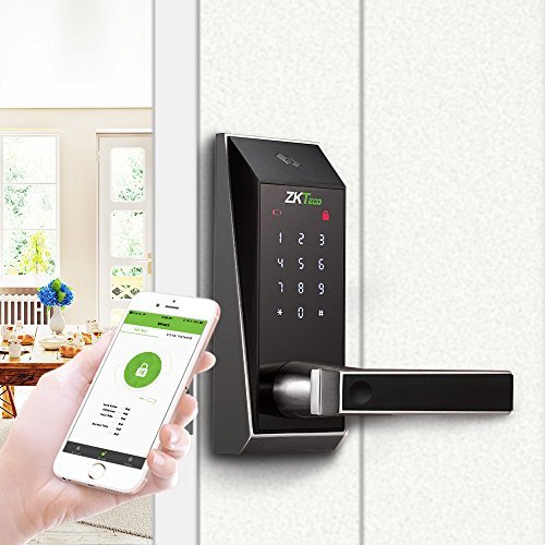 Preisvergleich Produktbild ZKTeco Keyless Bluetooth Schlösser Digital Tastatur Türschloss Elektronische Schlösser Smart Home Entry + 5 Stück RFID-Karten (Zink-Legierung)