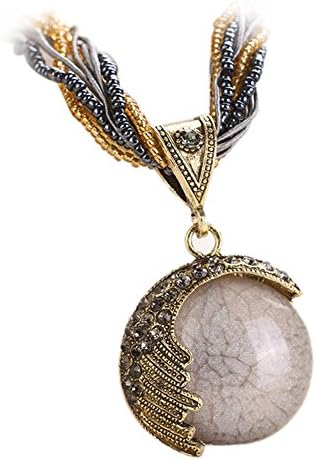 Cebbay Bohemian Jewelry Ethnic Style Necklace Exaggerated Vintage Necklace Mysterious Stone Pendant,Gifts for Women Necklace Women Gifts, and Not Expensive