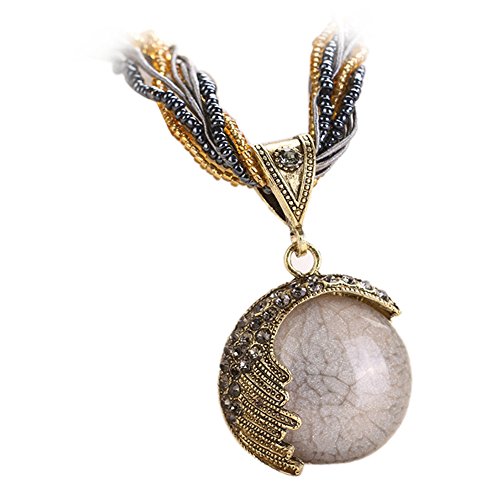 Cebbay Bohemian Jewelry Ethnic Style Necklace Exaggerated Vintage Necklace Mysterious Stone Pendant,Gifts for Women Necklace Women Gifts, and Not Expensive