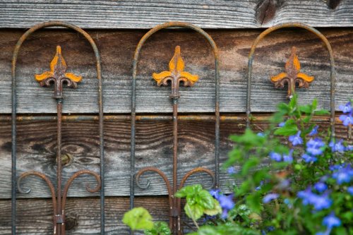 Nostalgischer Metallzaun / Beetzaun H: 80cm, Rost / Roheisen – Verlängerbar - 2