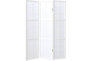 ‎HOMESTYLE4U Homestyle4u Paravent Raumteiler 3 teilig Holz Weiß Innen Trennwand Sichtschutz Raumtrenner Reispapier Shoji | Artikel 437