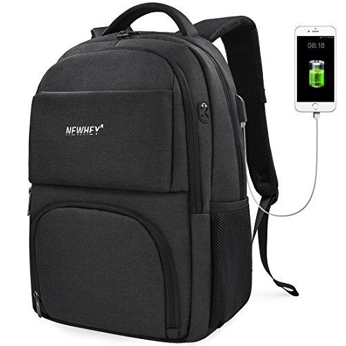 NEWHEY Laptop Rucksack Herren Business Wasserdicht Notebook Schulrucksack 15,6 Zoll USB Ladeanschluss 15 Zoll Anti-Diebstahl Daypack für Arbeit Schule Universität Travelite Schwarz NEWHEY Laptop Rucksack Herren Business Wasserdicht Notebook Schulrucksack 15,6 Zoll USB Ladeanschluss 15 Zoll Anti-Diebstahl Daypack für Arbeit Schule Universität Travelite Schwarz