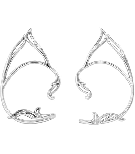 Boucles D'Oreilles Elfe FDCGAS - Manchettes à Clip Sans Perçage - 11,6x5,7 Cm - Cosplay/Mariage