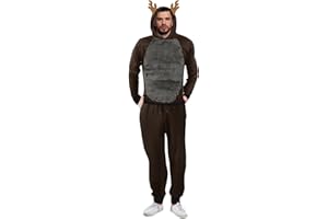 LOMELOMME Herren Weihnachts Pulli Lustig Ugly Christmas Sweater Pullover Weihnachten Rentier Kostüm Funny Hoodie fur Männer, Teddy-Fleece Weihnachtspullover mit Kapuze Oversize