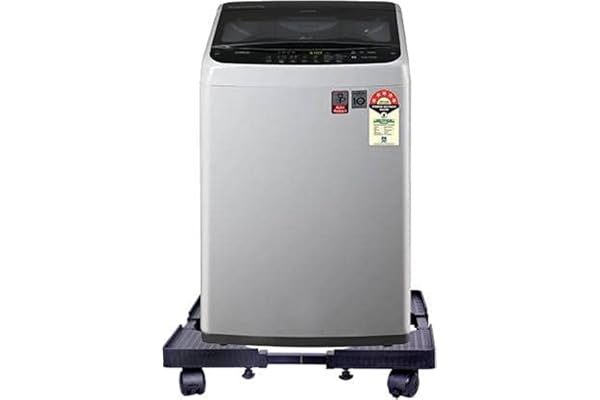 SWAURSAHA Top/Front Load Washing Machine Stand 7/9/10 kg with Four Rotating Wheels Premium Heavy Duty Adjustable Samsung Washing Machine Trolley 6.5 kg (Metal, Black)
