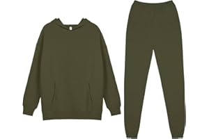 REORIA Women Soft Cotton Lounge Wear Sets Warm Co Ord Sets Plus Size Two Piece Outfit Thick Tracksuits Full Set Hoodies & Jogger