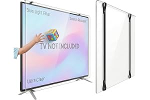 TV GUARD TV-Skärmskydd Reptålig, Ultra-Klar, Kompatibel med LED, LCD, OLED, QLED, Enkel Installation, Perfekt för Hem och Kontor (55 Inch)