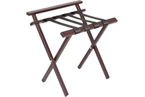 Mabel Home Porte-bagages pliable en métal avec sangles en nylon, 5 modèles et 3 couleurs, pour hôtel, chambre d'amis, placard (300 Bordeaux)