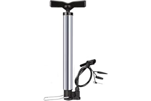 BOLTHO Stainless Steel Bike Pump Portable - Ultimate Ball Pump Inflator & Bicycle Floor Pump with Dual Presta and Schrader Valves, 140 Psi Max - Efficient Air Pumping for Bikes, Balls & More