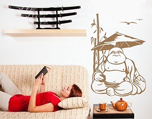 Wandtattoo Glücklicher Buddha B x H: 80cm x 120cm Farbe: nougat von Klebefieber® - 3