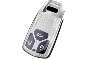 KUNIO Etui na kluczyki pasuje do Audi A4, Avant B9, Q5, S, LINE S4, RS4, A5, F5, RS5, A6, A7, A8, D5, Q2, Q5, Q7, SQ5, SQ7, TT, R8, TPU, etui ochronne na kluczyki samochodowe, 3 przyciski, kolor