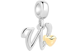SYMRETIE A-Z Letter Charm Beads – 925 Sterling Silver Inlaid with 5A Cubic Zirconia, Designed for Women & Girls, Fits Pandora Bracelets & Necklaces.X237