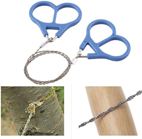 Pack of 2x Pocket Steel Saw Wire Camping Hunting Travel Emergency Survive Tool Stainless