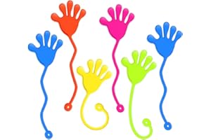 WUSJCOF 6 PCS Mains Collantes, Mains Collante Enfants, Jouets Extensibles Paumes Sticky Hands, Jouets Cadeaux d'anniversaire ou de Fête pour Garçons et Filles