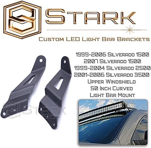 50 Inch Curved LED Light Bar Mount Brackets Upper Windshield 00-06 2000-2006 Chevrolet Suburban 1500 2500 / Tahoe by Star K