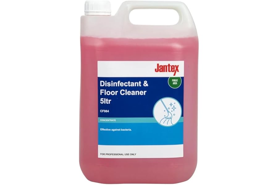 Jantex Professional Multi-Purpose Disenfectant and Floor Cleaner Liquid Concentrate 5 Litre | Makes 200 Litres of Ready-to-Use Lime Scented Solution | CF984