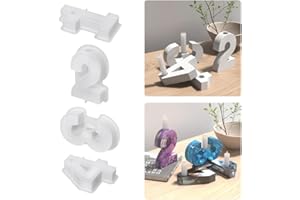 ‎YERIA Yeria 1-4 Silikonform Zahlen Advent, Zahlen Kerzenständer Silikonform, Kerzenständer Gießform 3D Kerzenhalter Zementform Eignen Hervorragend Dekorieren