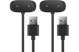 TUSITA Cargador Cable Compatible con Amazfit GTS 2, GTS 2e, GTS2 Mini/GTS4 Mini, GTR Mini, GTR 2, GTR 2e, Active/Active EDGE, Bip 5/3/3 Pro/U/U Pro, T-REX Pro,Pop Pro,Zepp E Z (1M, 2 Piezas)