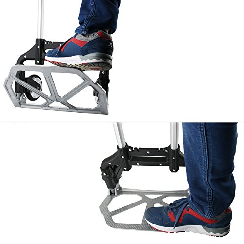 cusfull 75 kg Kapazität Sackkarre, zusammenklappbar Aluminium Warenkorb Gepäck Trolley Hand Truck für Indoor, Outdoor, Reisen, Shopping, Büro - 7