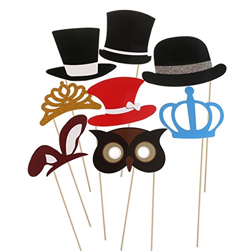 Tinksky Photo Booth 60pcs Kit für Hochzeit Party Geburtstage Photobooth Dress-Up Zubehör Party Favors - 9