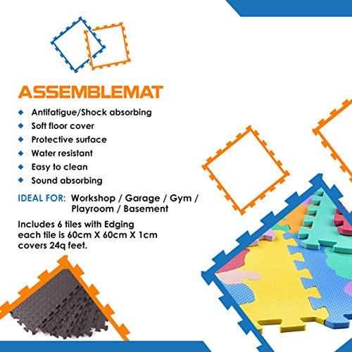 Gymnastikmatten-Set aus EVA-Schaumstoff, Blattwerk-Design, ineinandergreifend, 6 Stück Schutzmatten - 4