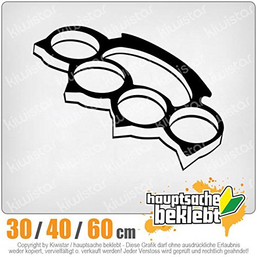 Preisvergleich Produktbild KIWISTAR -Schlagring Faust Heckscheibenaufkleber Carsticker Decal