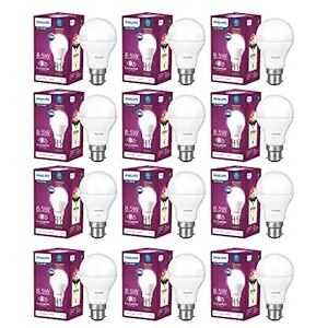 Philips Ace Saver 8.5W B22 LED Bulb, Crystal White, Pack of 12