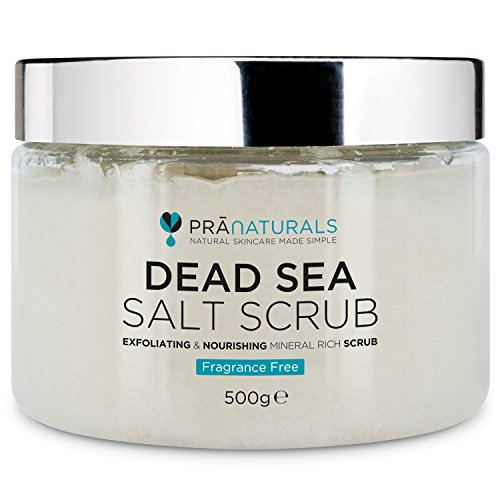 PraNaturals Luxurious Dead Sea Salt Scrub Fragrance Free, Organic, Paraben Free Exfoliating and Nourishing Mineral Rich Scrub. Ideal for All Skin Types 500g