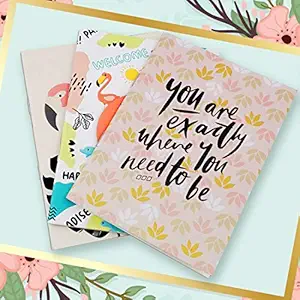 COI Flamingo & Life Multicoloured Personal Notebook Diary (Set of 3). Pocket-Size Notebook Ruled 36 Pages (Multicolor, Pack of 3)