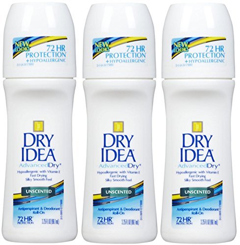 Dry Idea Roll-On Advanced Dry Antiperspirant & Deodorant, 72 Hour, Unscented 3.25 by Dry Idea