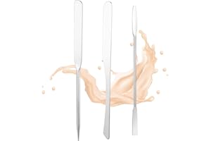 VALUEBARGAIN 3Pcs Mini Makeup Spatula, Stainless Steel Foundation Spatulas, Spatula Set for Even Application Mini Metal Scraper for Surface Skincare Face Cream Cosmetic