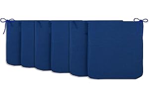 CHELY INTERMARKET Cojines de sillas 40x40x3cm Azul Set de 6 unds para Cocina, Salon y terraza