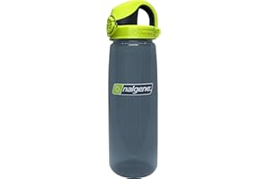 Nalgene Butelka na wodę z tritanu, bez BPA, wykonana z materiału pochodzącego z 50% odpadów z tworzywa sztucznego, 680 ml, węgiel drzewny z limonką