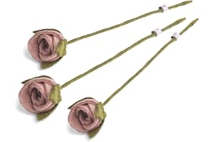 Én Gry & Sif Rose artificiali in stile Scandi, in feltro naturale, fatte a mano, 3 x rose decorative, colore: rosa