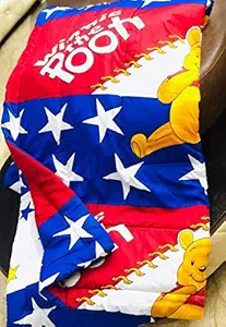 Broka Brother Kids Comforter Single Bed | Warm Baby Comforters for Winter Cartoon Printed Blanket for Kids | Quilt Blankets for Unisex Boys and Girls, Pack of 1, 60x100 Inches, Red & Blue