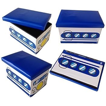 GMMH Hocker Blue Bus Faltbarer Original Spielzeugbox Spielzeugtruhe