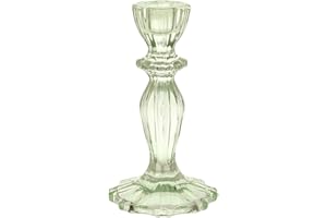 Green Glass Candlestick Holder, Decorative Taper Candle Stand, Elegant Dinner Party Decorations, Easter Home Decor, Summer Birthday, Garden, Wedding, One Size, Made By Talking Tables