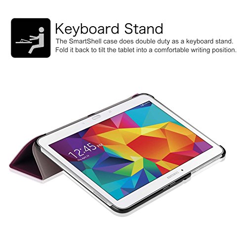 Fintie Samsung Galaxy Tab 4 10.1 Hülle Case – Ultra Schlank Superleicht Ständer Smart Shell Cover Schutzhülle Etui Tasche mit Auto Schlaf / Wach Funktion für Samsung Galaxy Tab 4 10.1 SM-T530 SM-T535 (nicht geeignet für Samsung Galaxy Tab 3 10.1), Lila - 9