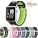 Produktbild Chok Idea Strap Compatible with Apple Watch Armband 42mm 44mm,Atmungsaktiv Two-Tone Style Soft Silikon Sport Ersatzband Replacement for iWatch Apple Watch Series 4 3/2/1,Black-Green